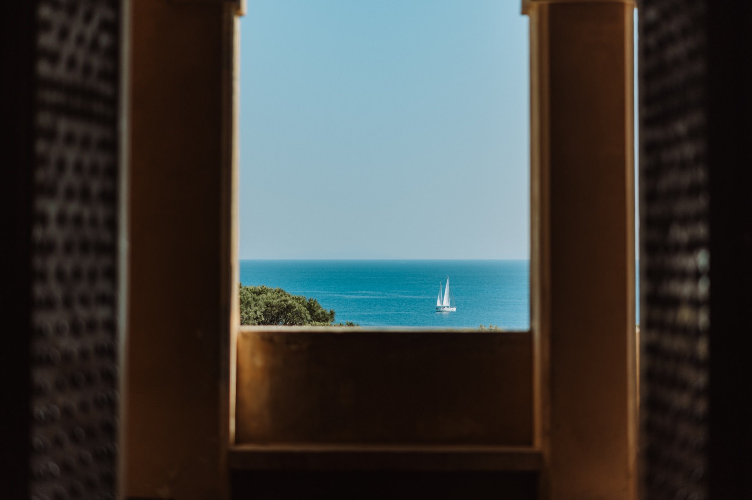 The sea seen from a castle window