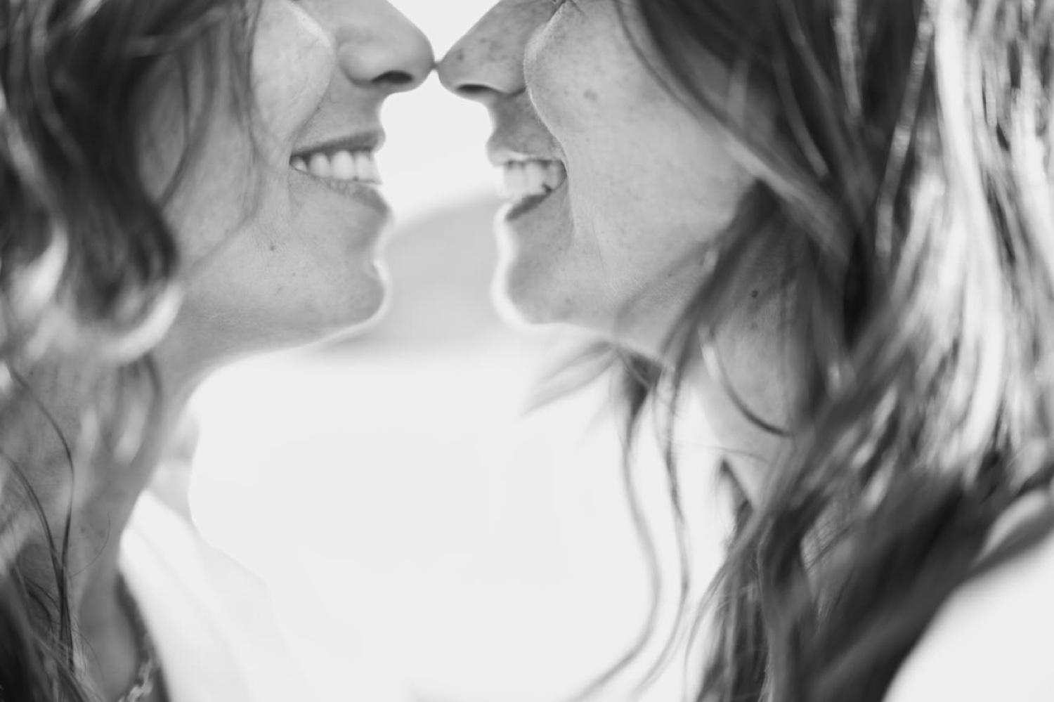 Nose to nose in black and white
