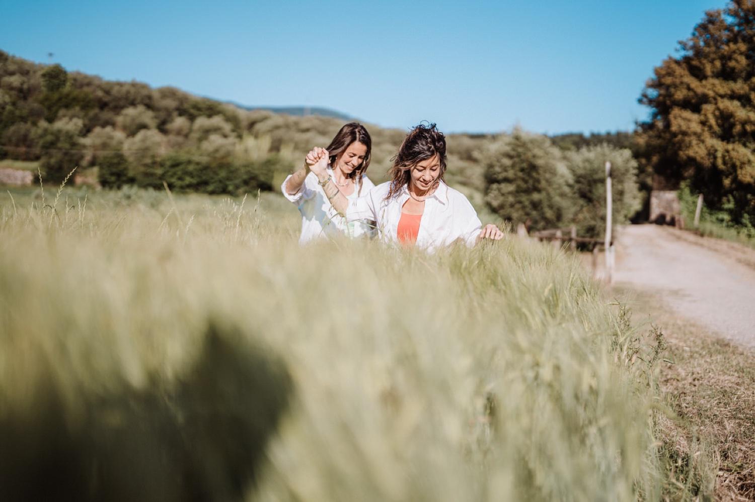 Running through the wheat field