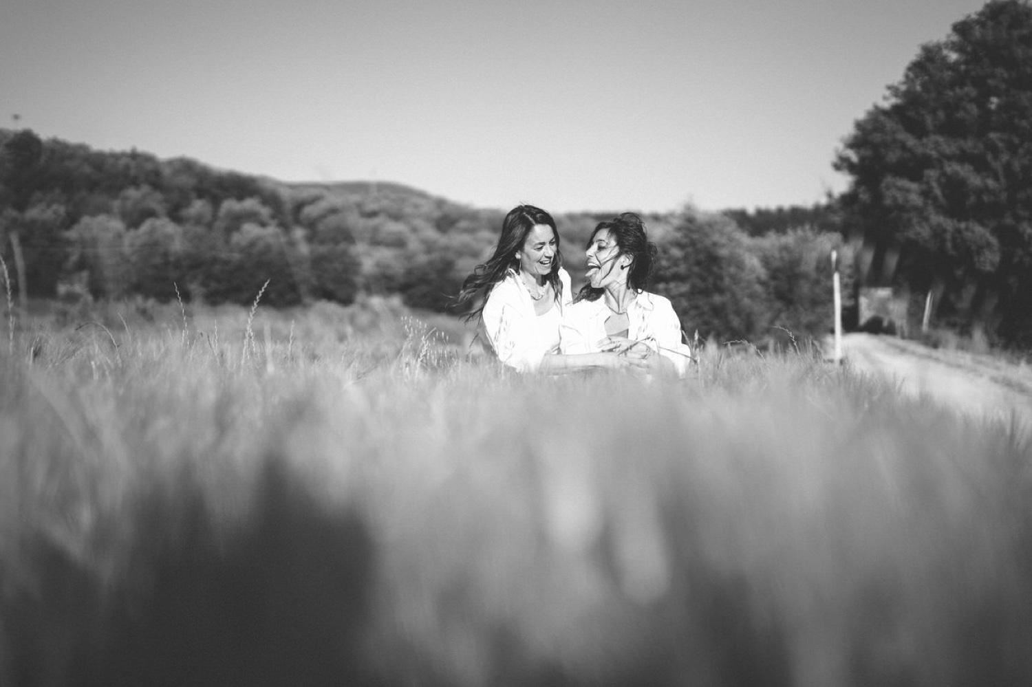 The field in black and white