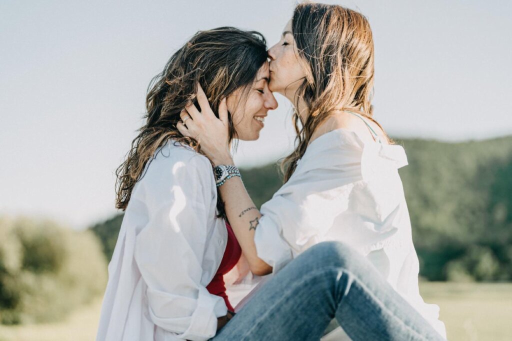 A kiss on the forehead