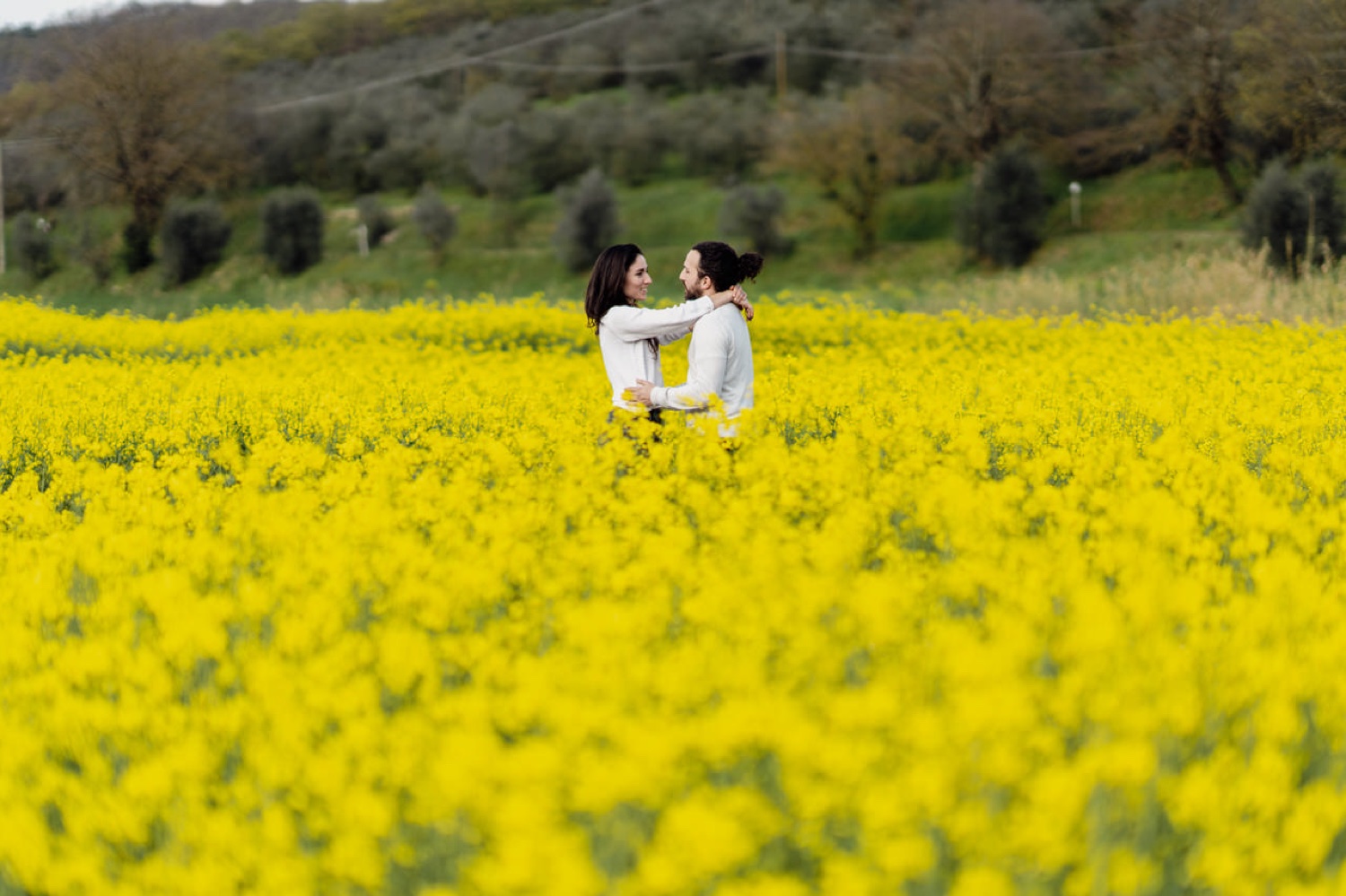 In the middle of the flowering field